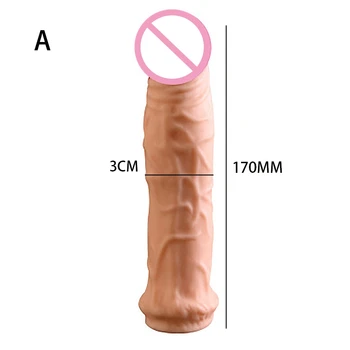 4 Size Highly Elastic Penis Extender Sleeve Reusable Silicone Condoms Delay Ejaculation Penis Adult Erotic Toys Intimate Goods 2