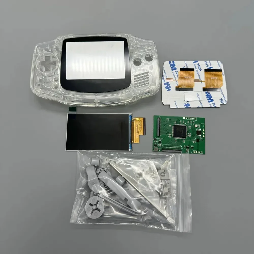 GBA IPS LCD no cut shell required easy to install 2.9 "IPS high brightness LCD and shell kit for Gameboy advance GBA