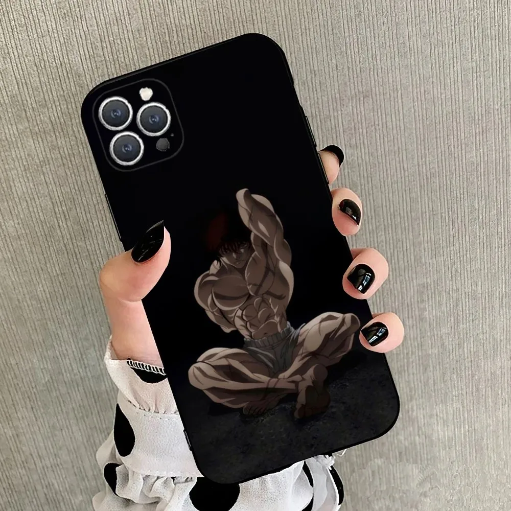 thumbnail image 1 of Funda de teléfono Anime Baki h-hanma para iPhone 15,14,13,12,11,Plus,Pro Max,XS,X,XR,SE,Mini,8,7, silicona suave, color negro, 1 of 5