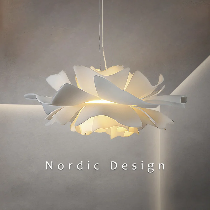 Bloemvorm Kroonluchter Wit Acryl Hanglamp Nordic Led Plafond Hanglamp Voor Woonkamer Slaapkamer Eetkamer Keuken