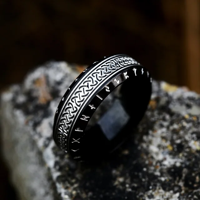 Vintage Odin nordique Viking amulette Rune anneaux pour hommes Cool en acier inoxydable celtique noeud anneau bijoux de mariage cadeaux de saint valentin