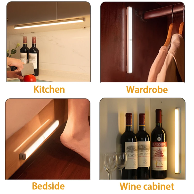 Night Light Led Light Under Cabinet Light Motion Sensor night light Closet Light Cabinet Kitchen Lighting Magnetic night light