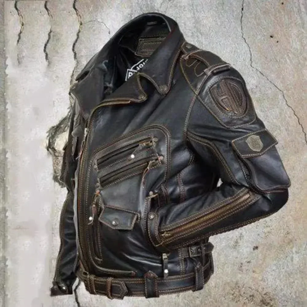 Vintage Evil Dead Knight Same Biker Zipper Jacket Coat Plus Size Performance Men's Leather Jacket Fashion Christmas Jaqueta evil dead the game steam pc