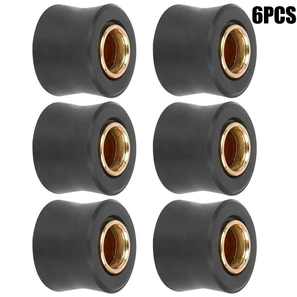 6 uds Universal motocicleta 10mm amortiguador trasero cojín anillo de goma casquillo pieza de repuesto apto para doble deporte todoterreno calle