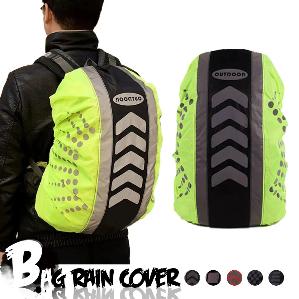 

Outdoor Bag Cover Rain Waterproof Covers Reflective Backpack Dust Covers For Riding Cycling Camping Hiking Sports Bags Raincover