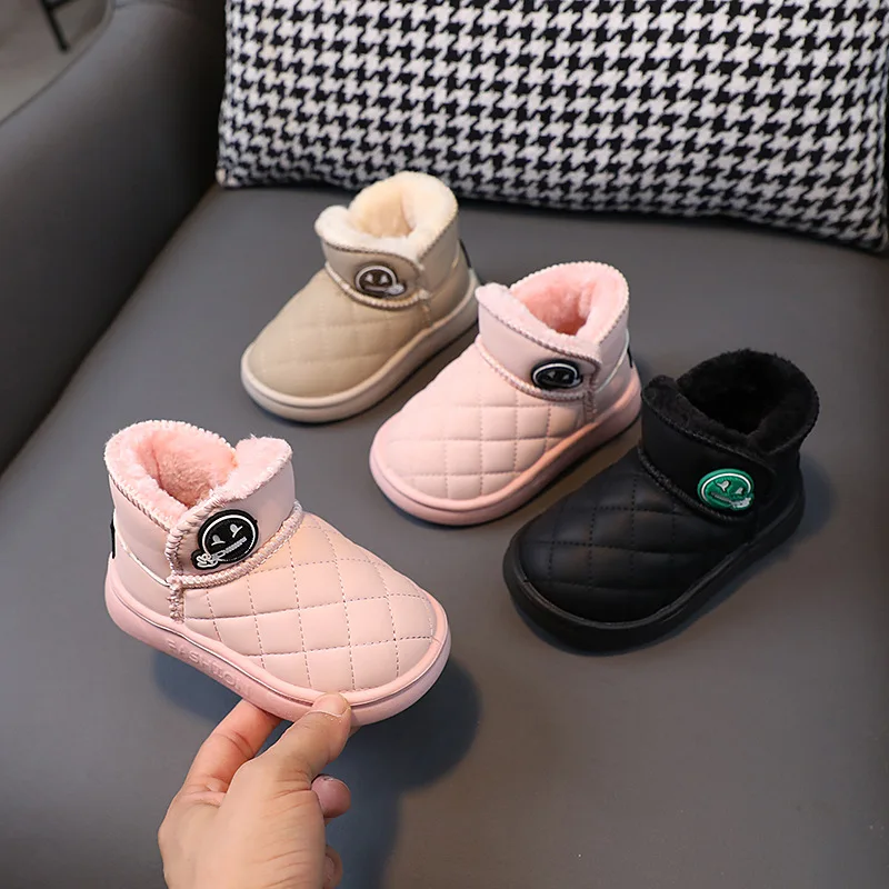 

2023 Winter New Children Children's Shoes 1-6 Years Old 3 Boys Snow Boots Girls Velvet Thickened Cotton Boots Cotton Shoes