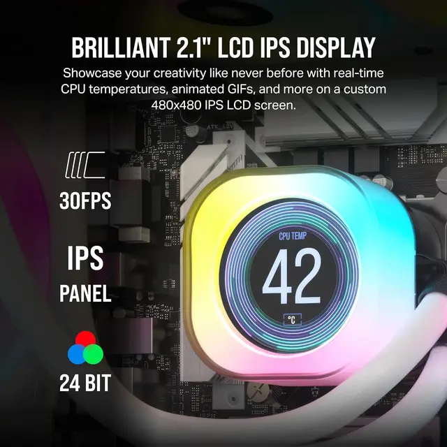 CORSAIR iCUE Link H150i LCD Liquid CPU Cooler 360mm AIO - QX120 