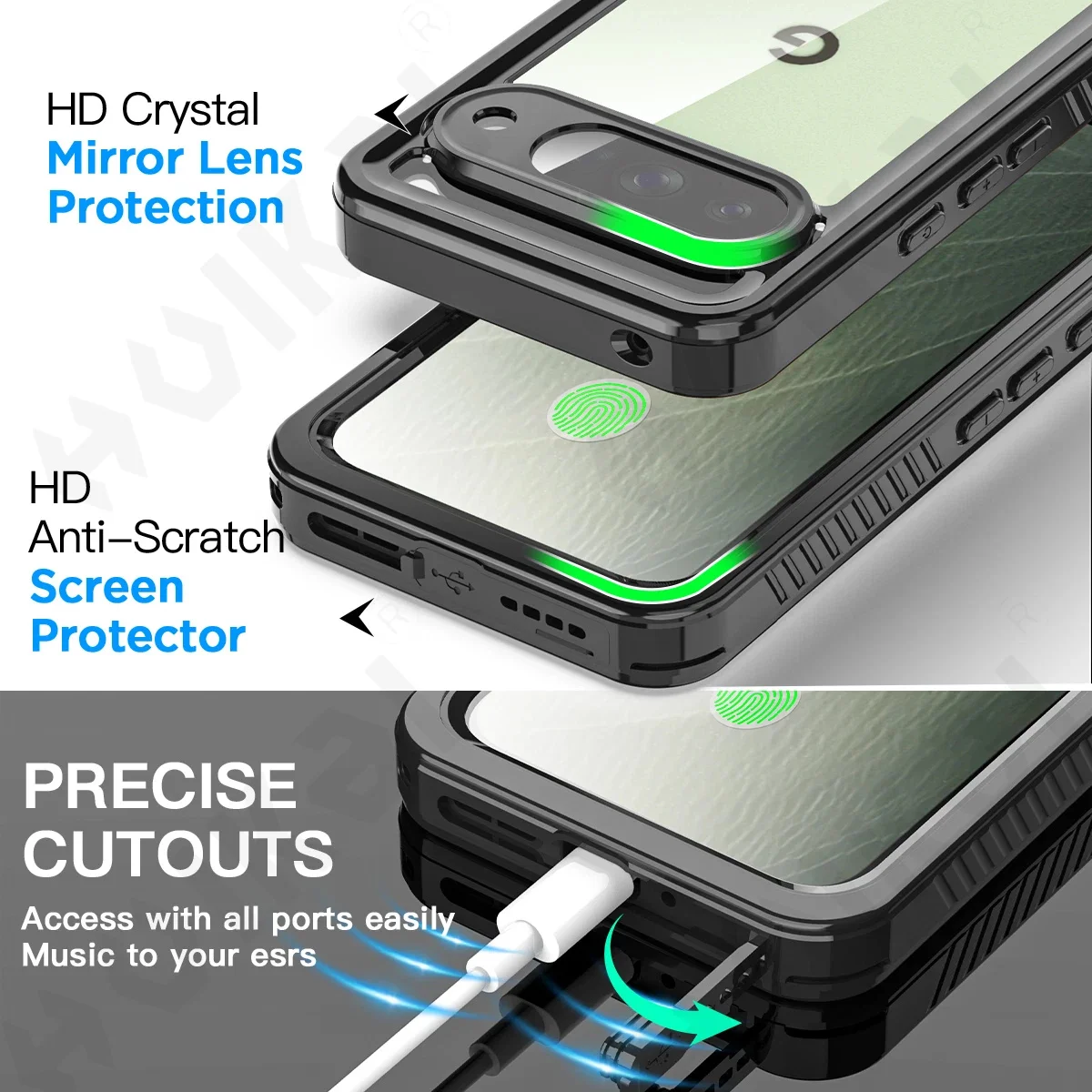 Premium IP68 Waterproof Metal Aluminum Swimming Phone Case - Luxury Underwater Protective Cover