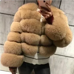 2024 Women's Fashion Faux Fur Coats Autumn Winter Women Short  Fox  Fluffy Jackets High Quality Ladies C39
