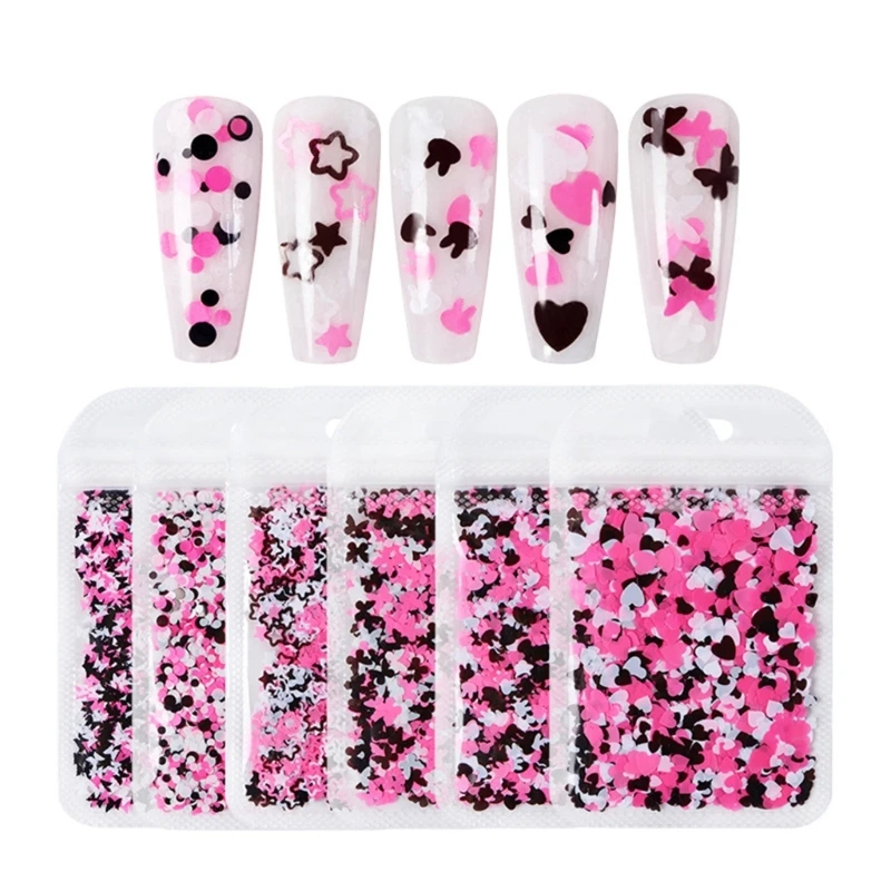

Mini Heart Butterfly Rabbit Star Round Art Sequins Glitter Flakes Sequins Decals for DIY Decoration