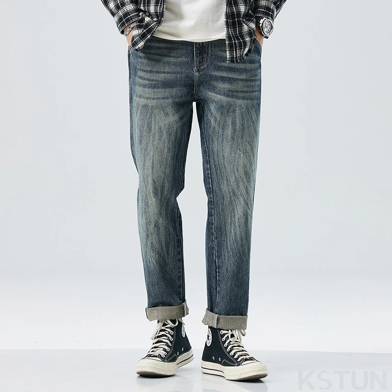 KSTUN Mens Vintage Baggy Pants Men Harem Jeans Loose Fit Casual Streetwear Spring and Autumn Men's