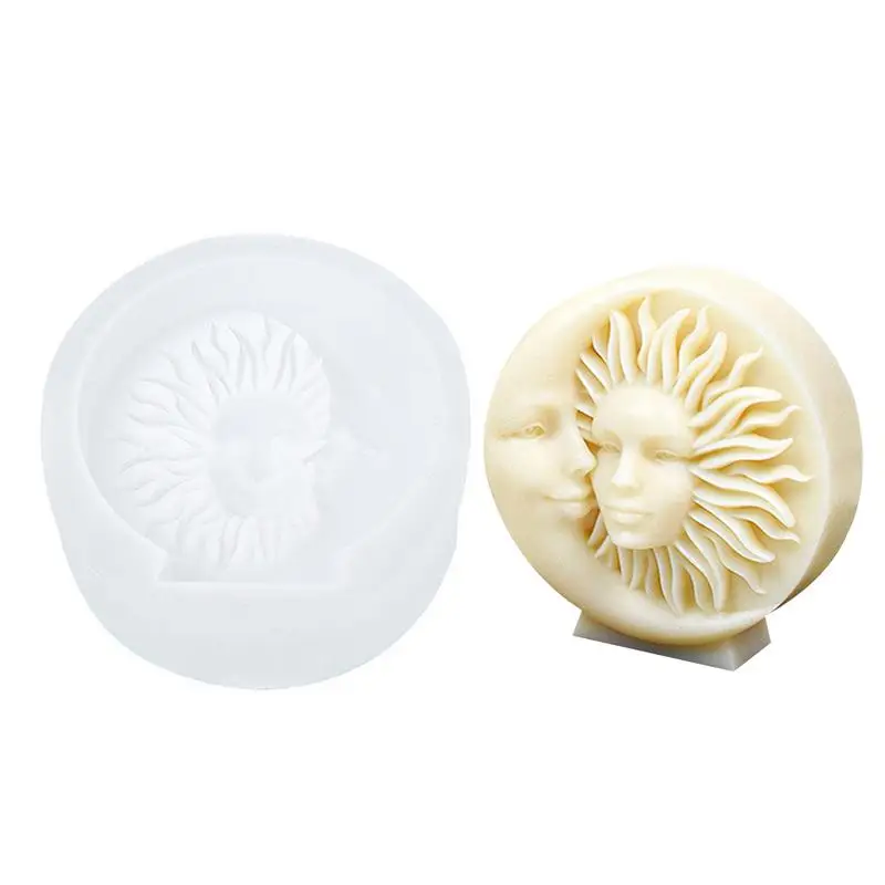

Moon Sun Face Candle Silicone Mold Creative Moon Face Soap Candle Craft Mold Handicraft Candle Wax Mold DIY Decoration Supplies