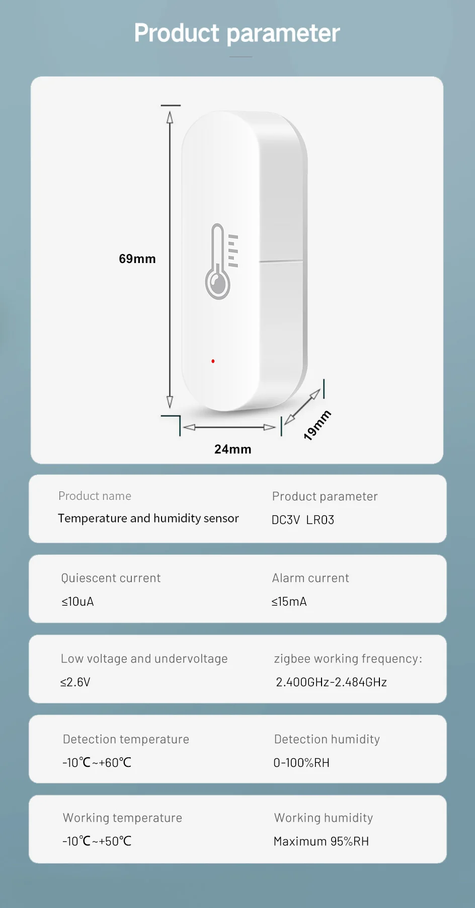 Tuya Zigbee Smart Temperature And Humidity Sensor APP Remote Monitor For Smart H