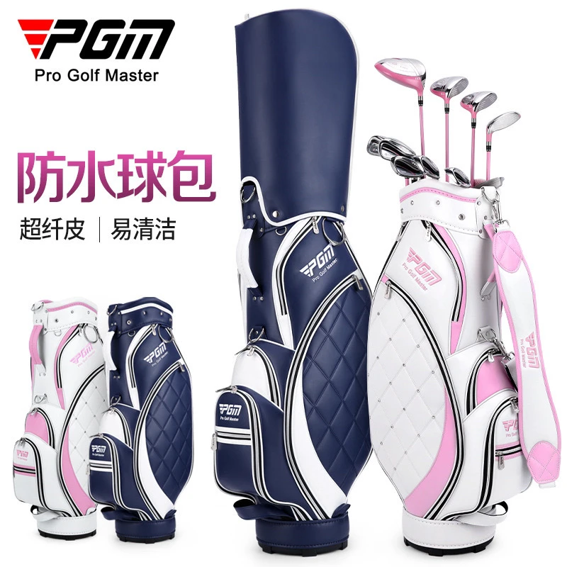 

PGM Golf Women Standard Bag Lady Waterproof Microfiber TPU Real Leather Can Hold 13-14pcs Clubs Fashion Cute 3D Embroidery QB104