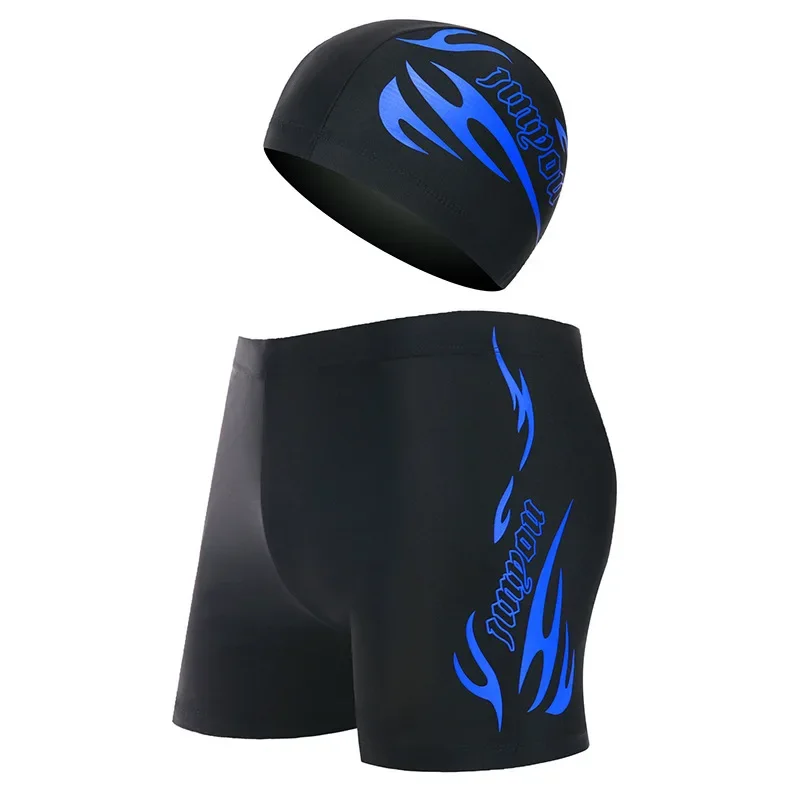 Fashionable Men's Swimming Cap Single Piece Printed Comfortable Elastic Fabric Outdoor Sports Cap