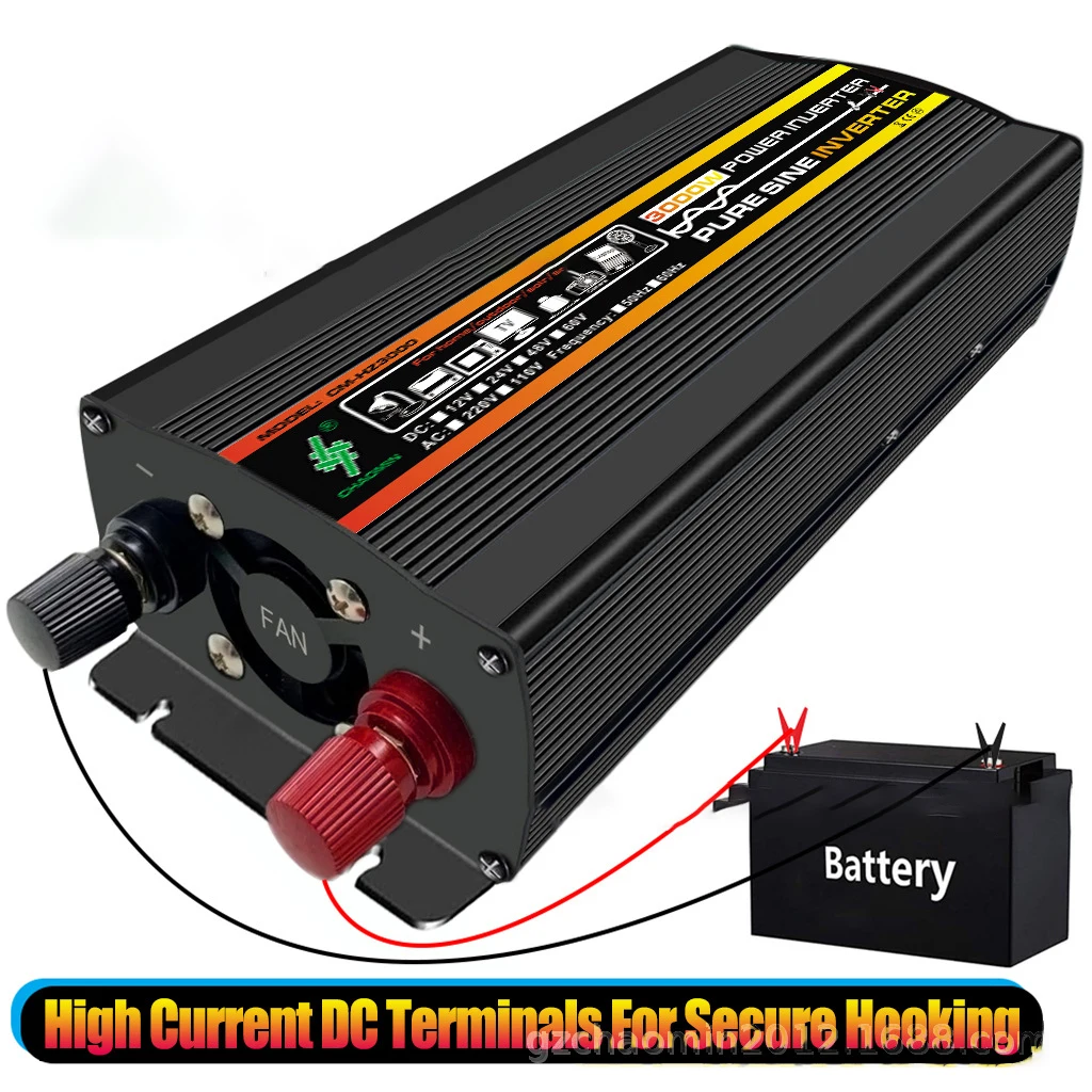 순수 사인파 인버터, 12000W, DC12V, 24V, 48V, AC 220V 전력 인버터, 태양광 시스템, 가정 및 야외용 자동차 인버터