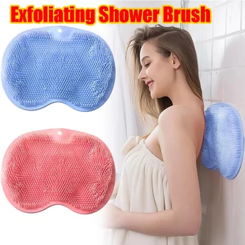 Tappetini da bagno Bagno Spazzola per schienale in silicone Bagno antiscivolo Tappetino per piedi Massaggio Tappetino per doccia con ventosa Spazzola esfoliante 1
