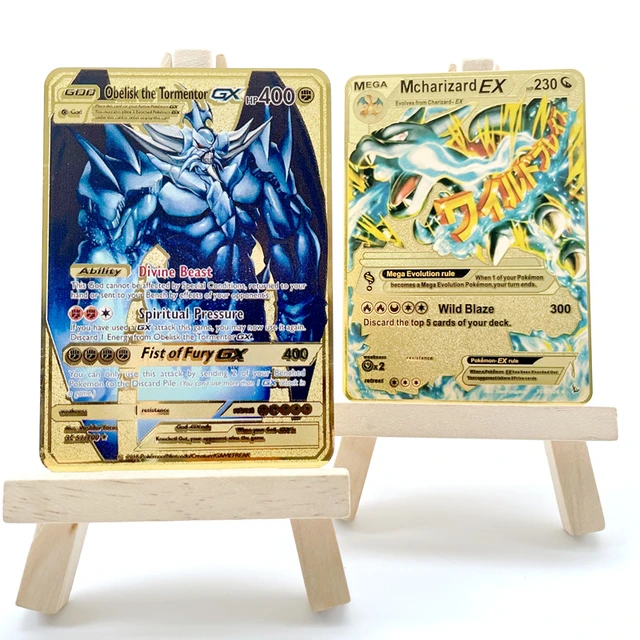 Pokemon 27 Styles New Mewtwo GX MEGA Gold Metal Card Super Game