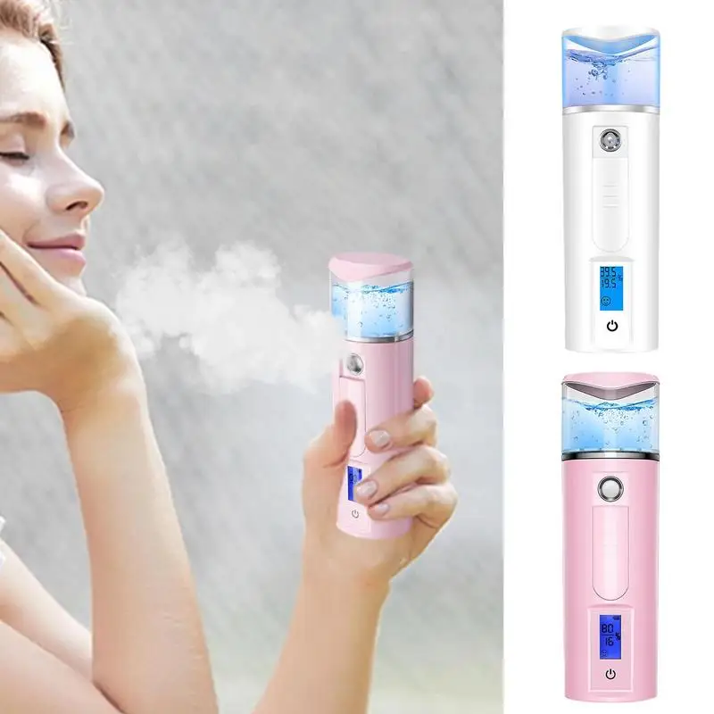 

Face Steamer Mini Nano Sprayer Hydrating Moisturizing Steamer Pores Refreshing Cooling Mist USB Rechargeable Portable For Girls