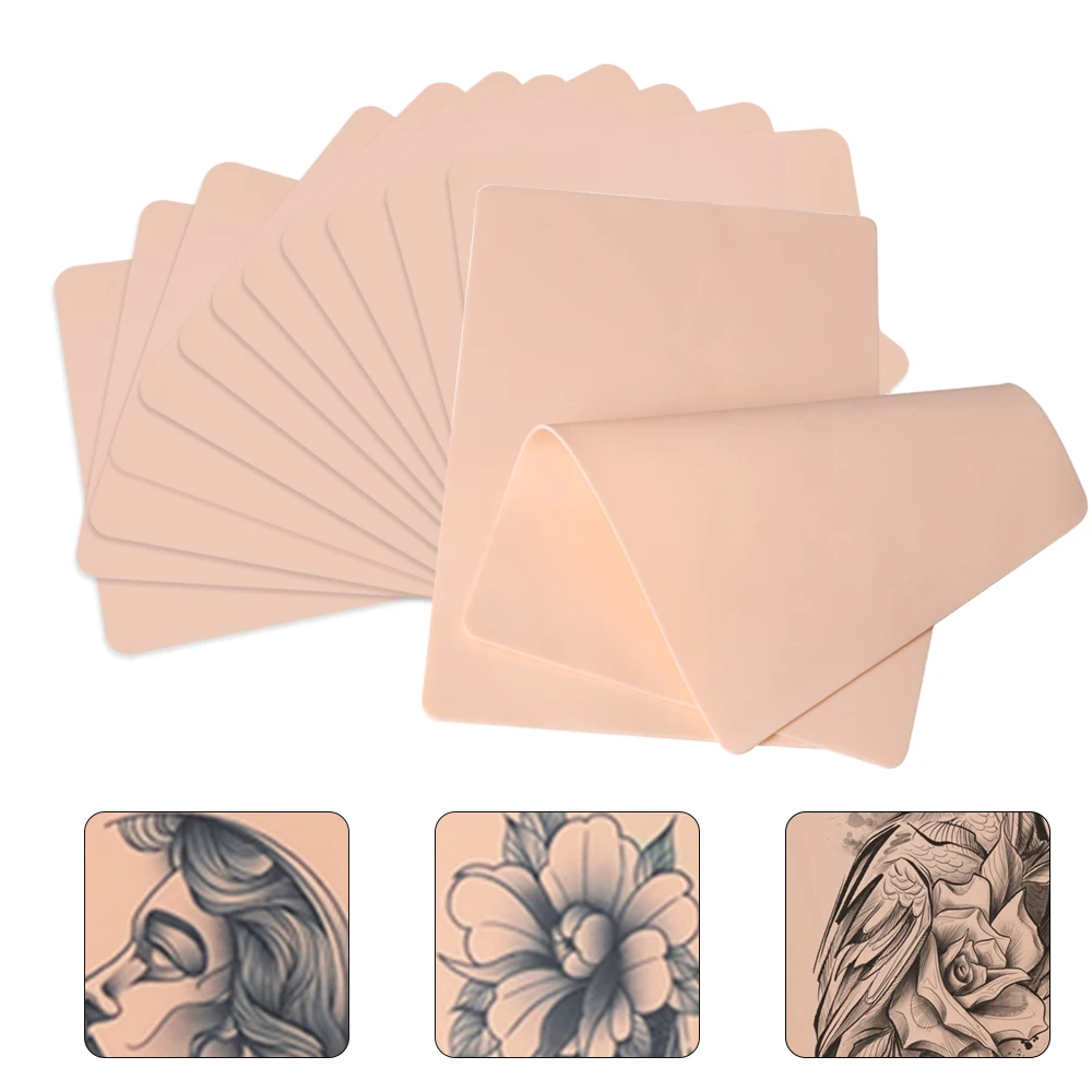Tattoo Practice Skin Blank Eyebrow Paint Double Side Synthetic Leather Pink Tattoo Beginner Fake Skin Exercise Tool 3/5/10/15PCS