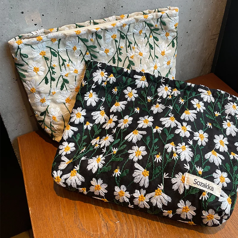 Floral Print Women's Cosmetic and Pencil Storage Pouch