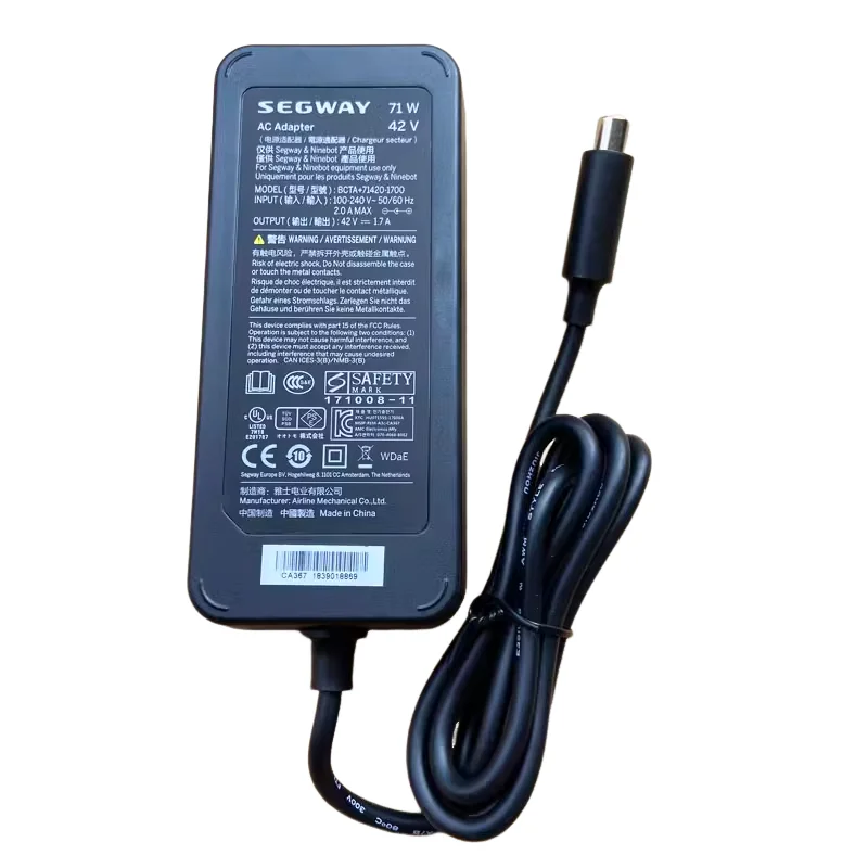 

Original Battery Charger for Ninebot Es2 Es4 E22 E25 F40 F20 for Xiaomi M365 Pro 1S Electric Scooter 71W 42V 1.7A Power Adapter