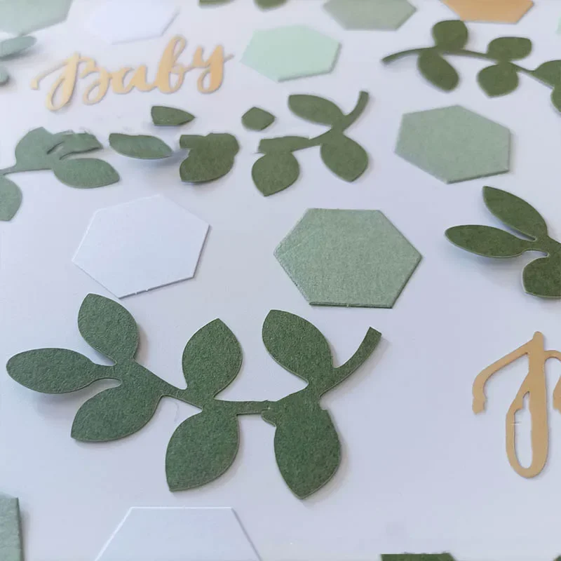 Oh Baby Coriandoli a Tema Giungla Safari per Compleanno Bambino/a, Coriandoli di Carta con Foglie di Eucalipto per Battesimo e Baby Shower  15