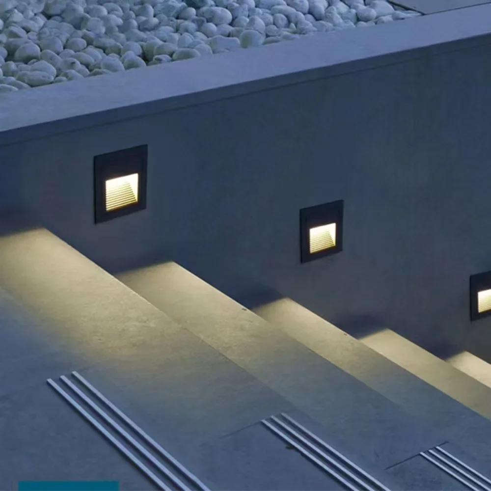 

Stair Sensor Light PIR Motion Detector Embedded Metal Intelligent Infrared Sensing Foot Light Stair Step Corridor Foot Light