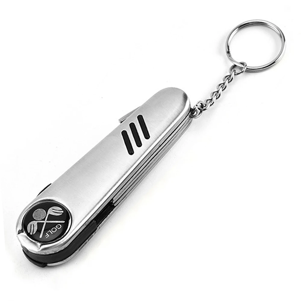 Description Picture 2 of itemStainless Steel Multi-Function Golf Tool- Save Space and Time as You Fix Divots, Clean Clubs,Keep Score,Mark Your Spot and Play