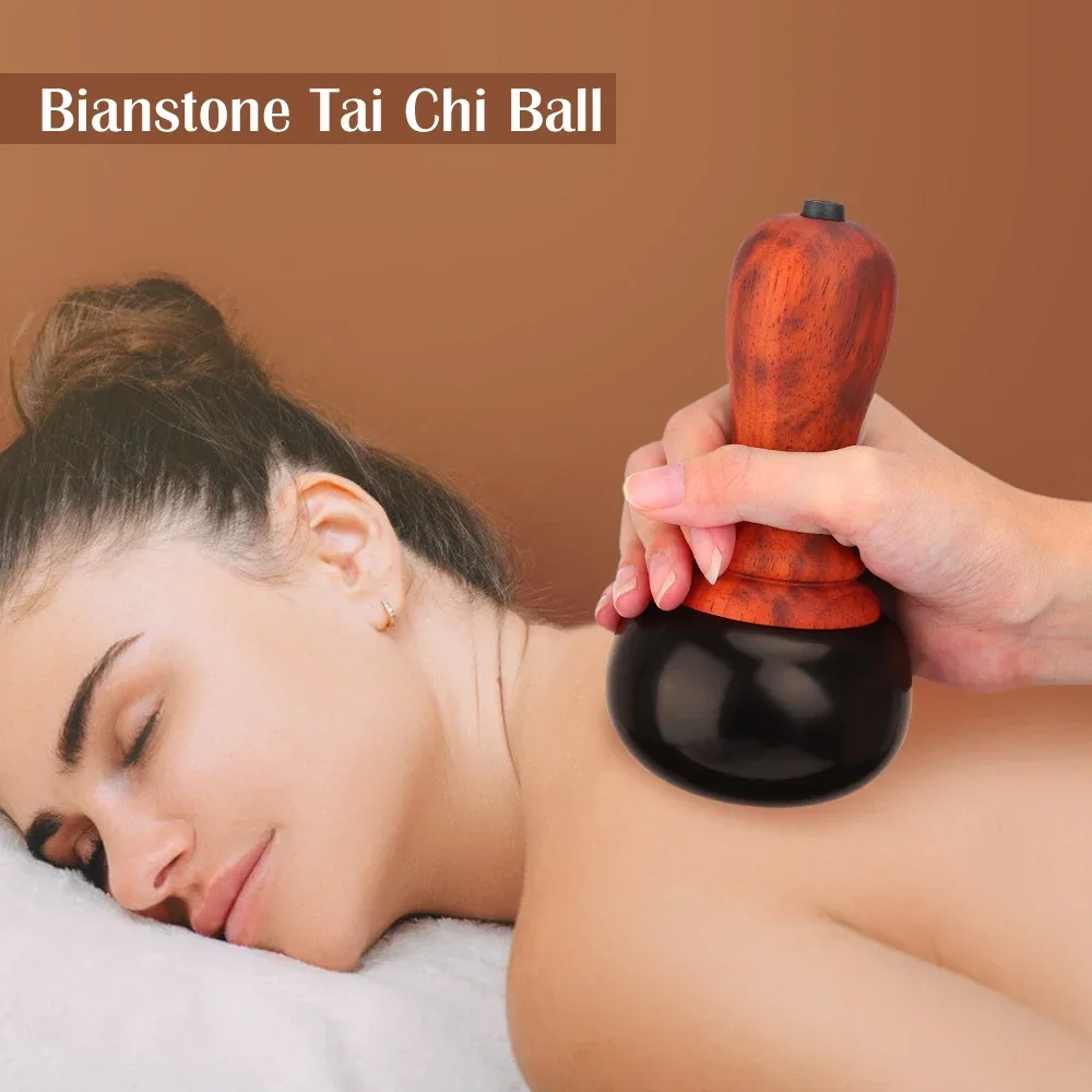 Bianstone Warming Moxibustion Instrument Apparatus Jade Warming Hot Stone Tai Chi Ball Guasha Hot Compress Meridian Back Massage