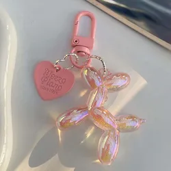 Vibrant Balloon Dog Keychain - Creative Charm & Bag Accessory (Pink)