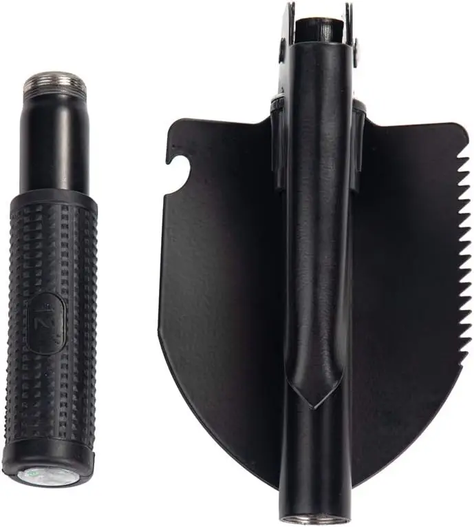 Compact Folding Camping Shovel - Mini Pickaxe with Pouch for Gardening Hunting and Emergencies