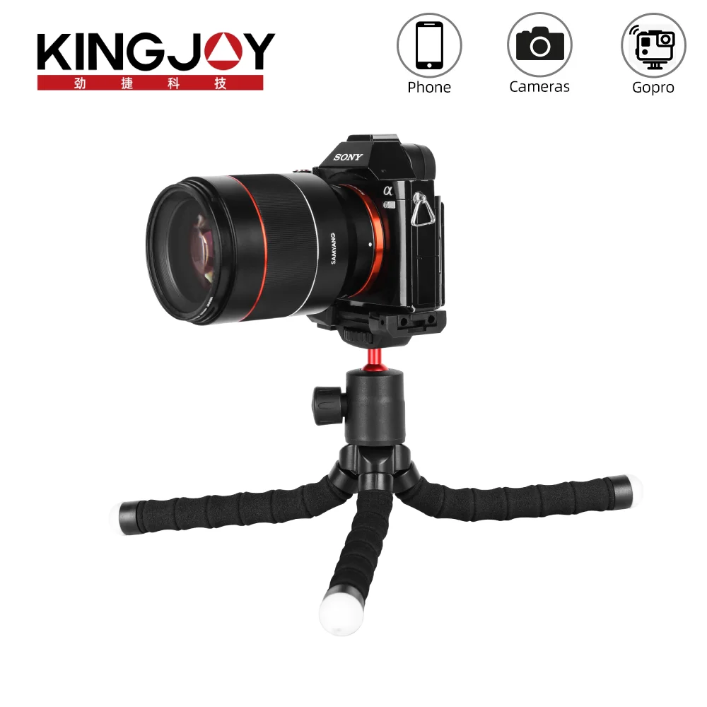 KINGJOY Flexible Tripod Portable Cell Phone Tripode with Ball Head