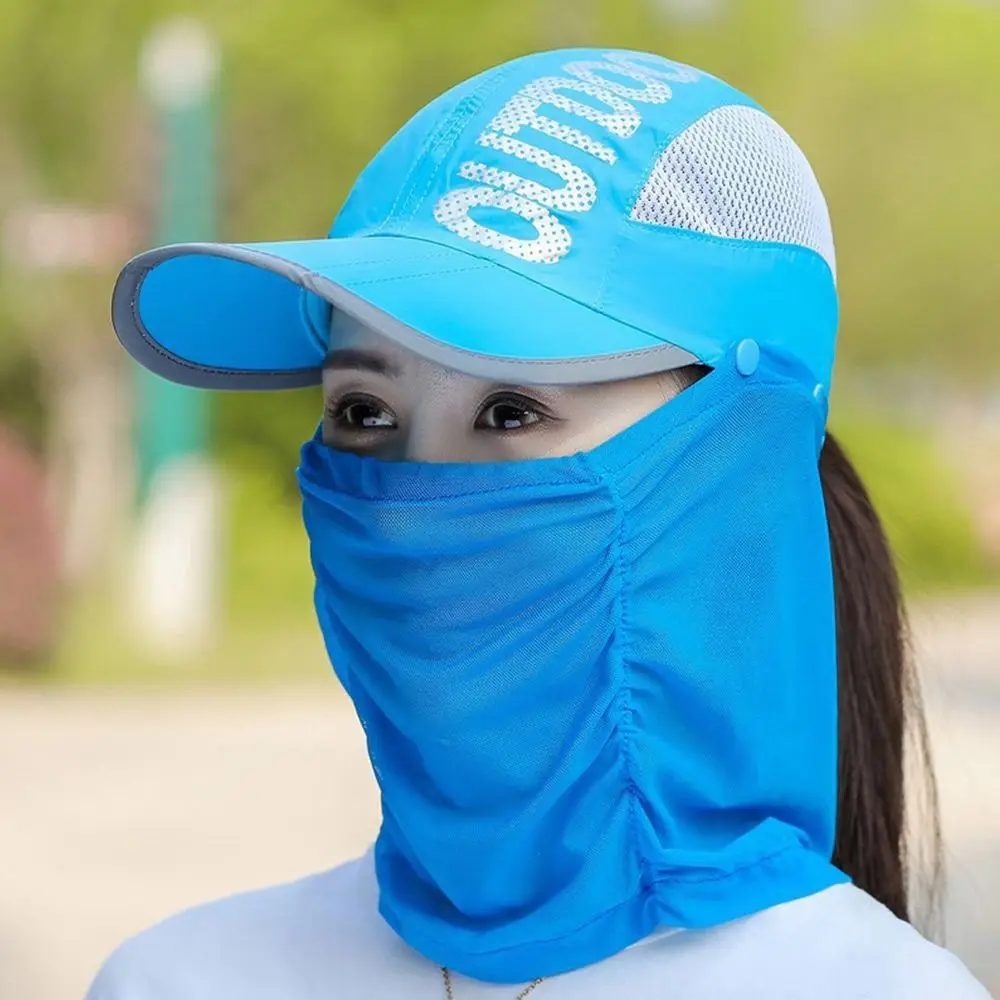 

Summer Neck Face Sunshade Sun Hat UV Protection Wide Brim Shade Hat Detachable Breathable Neck Face Baseball Cap Visor Beach Cap