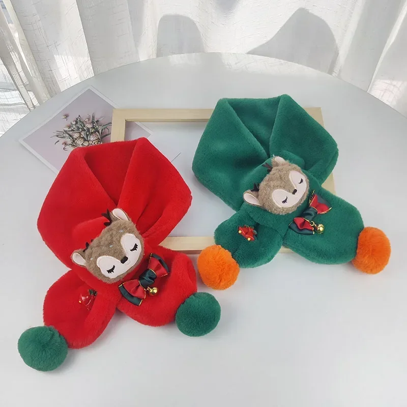 Christmas Children's Scarf Winter Child Neck Warmer Baby Kids Winter Accessories Cartoon Scarf For Girls Child Neck Gaiter
