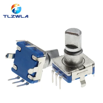 5PCS EC11 Rotary Encoder Code Switch 20 ตำแหน่งพร้อมสวิตช์ 5 พินความยาว 12.5 มม.ครึ่งเพลาประเภท 1