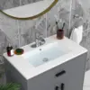 USA 30 Inch Bathroom Vanity Sink Tops - White Drop In Bathroom Sink Ceramic Topmount Rectangular Vanity Top with Overflow 2