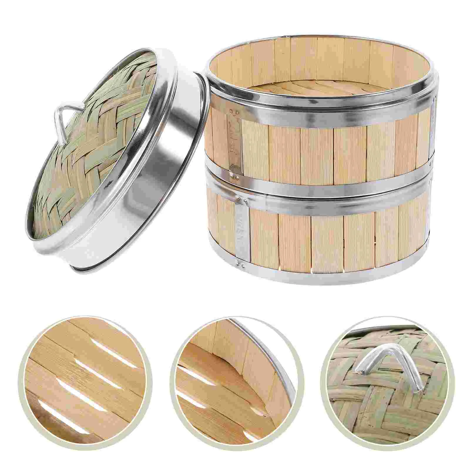

of Food Steamer Bamboo Steamer Basket With Stainless Steel Frame Kitchen Supply