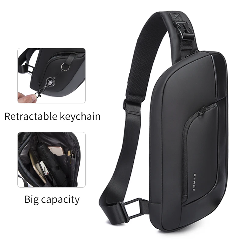 

BANGE Men Chest Bag New Design korean Multifunction Waterproof Anti-stain Big Capacity Travel Portable Crossbody Bag Sling Bags