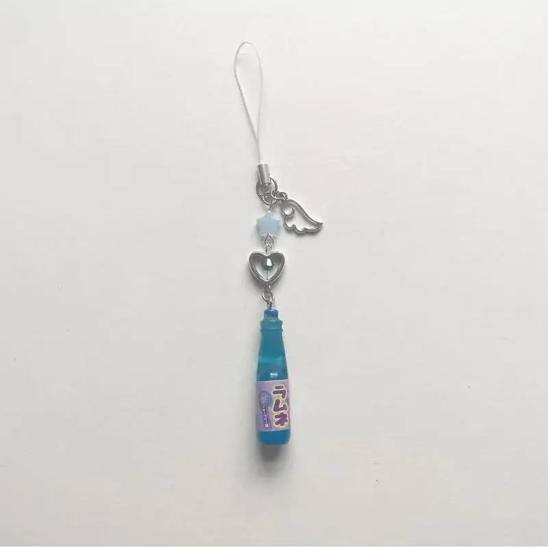 Підвіски для телефону в пляшці рамуні ручної роботи/брелок для сумки, подарунок