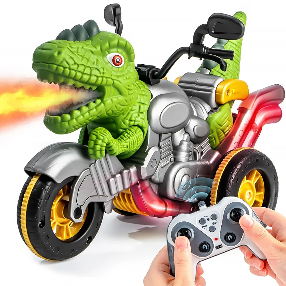 2.4GHz Remote Control Dinosaur Train Motorcycles Toys Kids Boys Indoor Outdoor All Terrain Electric RC Car Toys Gifts rc car