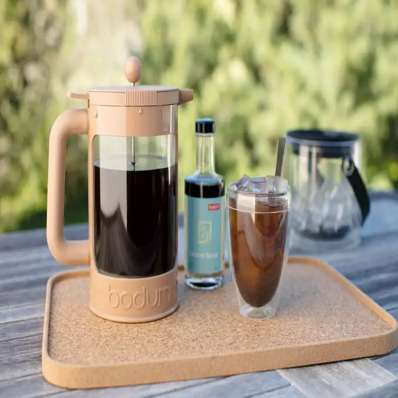 BODUM Bean 51 oz Cold Brew Iced Tea & Coffee Maker Cold Brew French Press  White