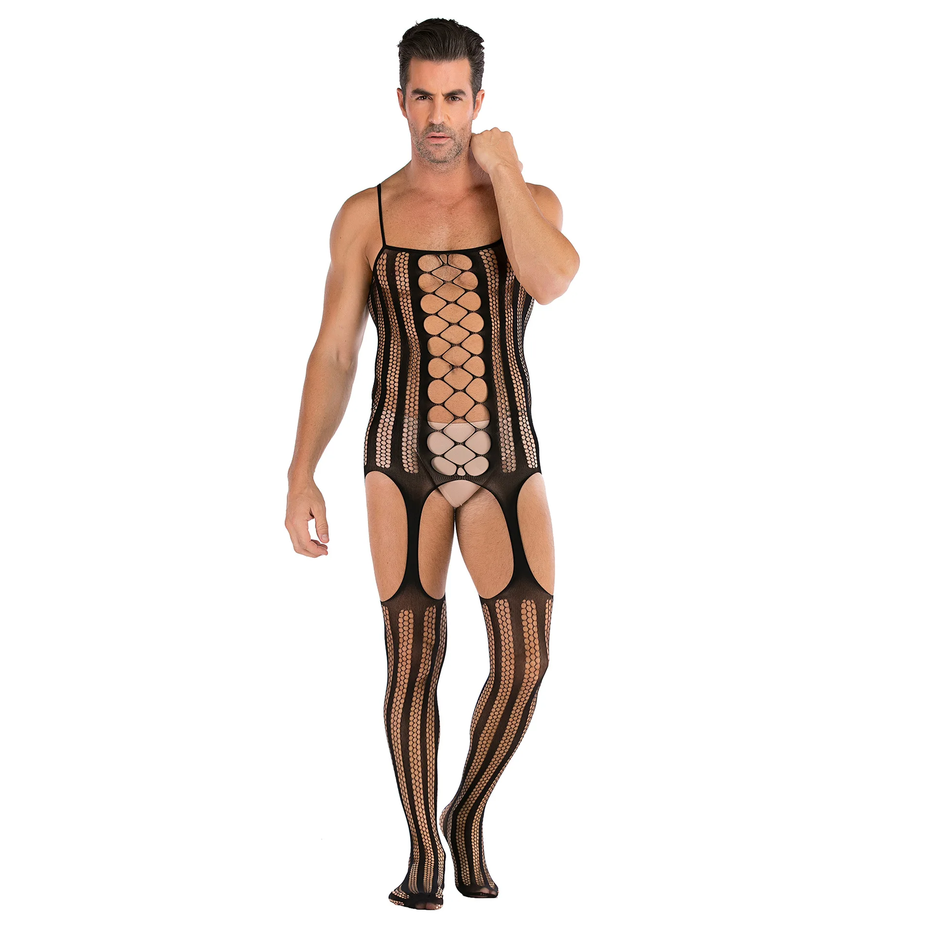 Men Sexy Lingerie Underwear Exotic bodysuit mesh net body Stockings Ultrathin Sling Netting hose man jumpsuit pantyhose sexy lingerie men underwear