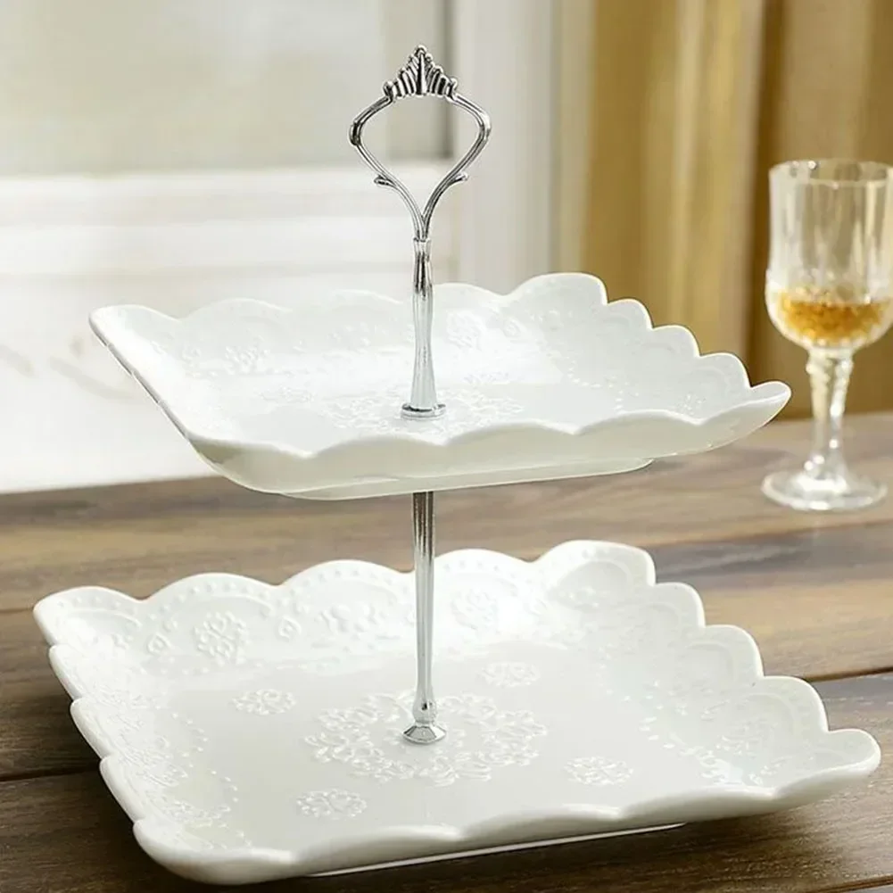 Cake stand dessert stand European Style 2/3 Tier Pastry Cupcake Fruit Plate Serving Dessert Holder Creative Multi-layer Plastic Fruit Plate