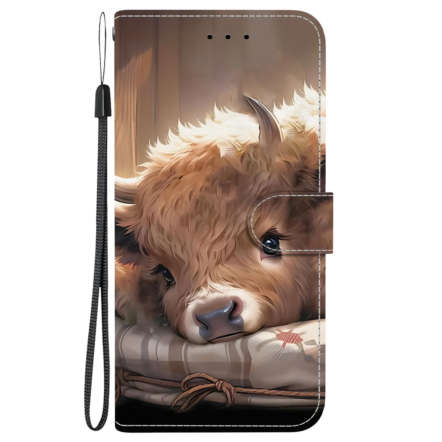 Adorable Cat Panda Leather Wallet Phone Case - Flip Back Cover