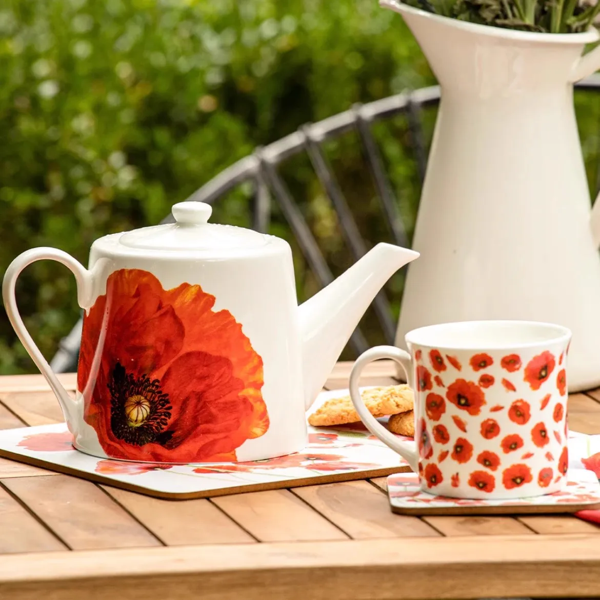 

Poppy kettle Ceramic coffee pot for Home Decoration, teapot , American Countryside Teacher's Day Gift