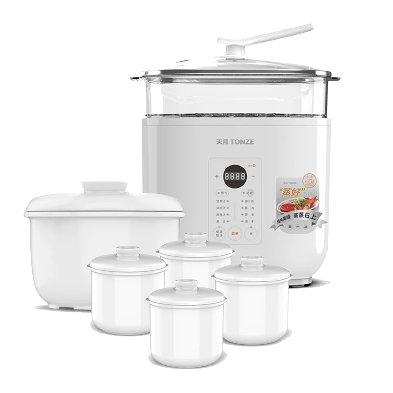 Electric Family Size Multi Purpose Pot Cookers Slow Stew Cooker with Steamer Ceramic Liner Crock Pots 2