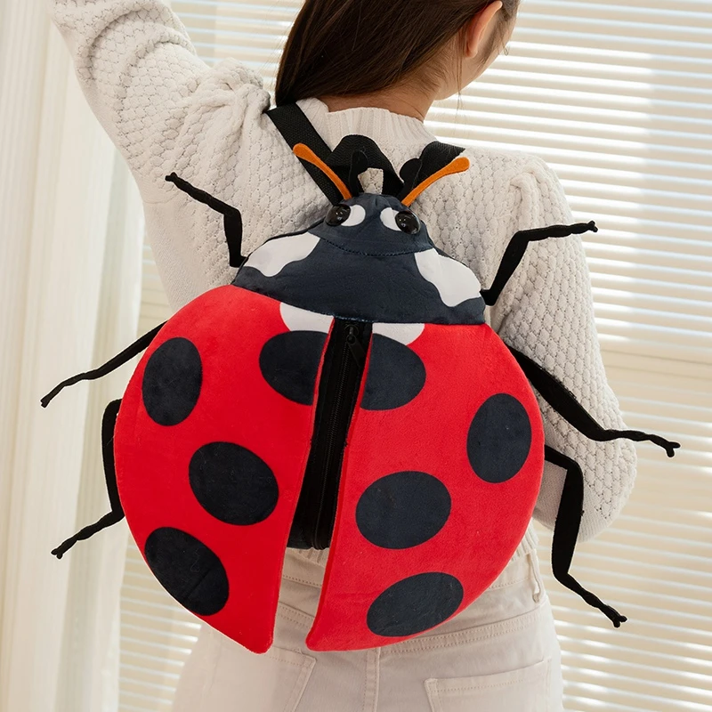 Hot Simulation Funny Creative Cartoon Insect Cicada Beetle Bee Ladybug Mantis Plush Doll Backpack Toy Gift For Boys And Girls