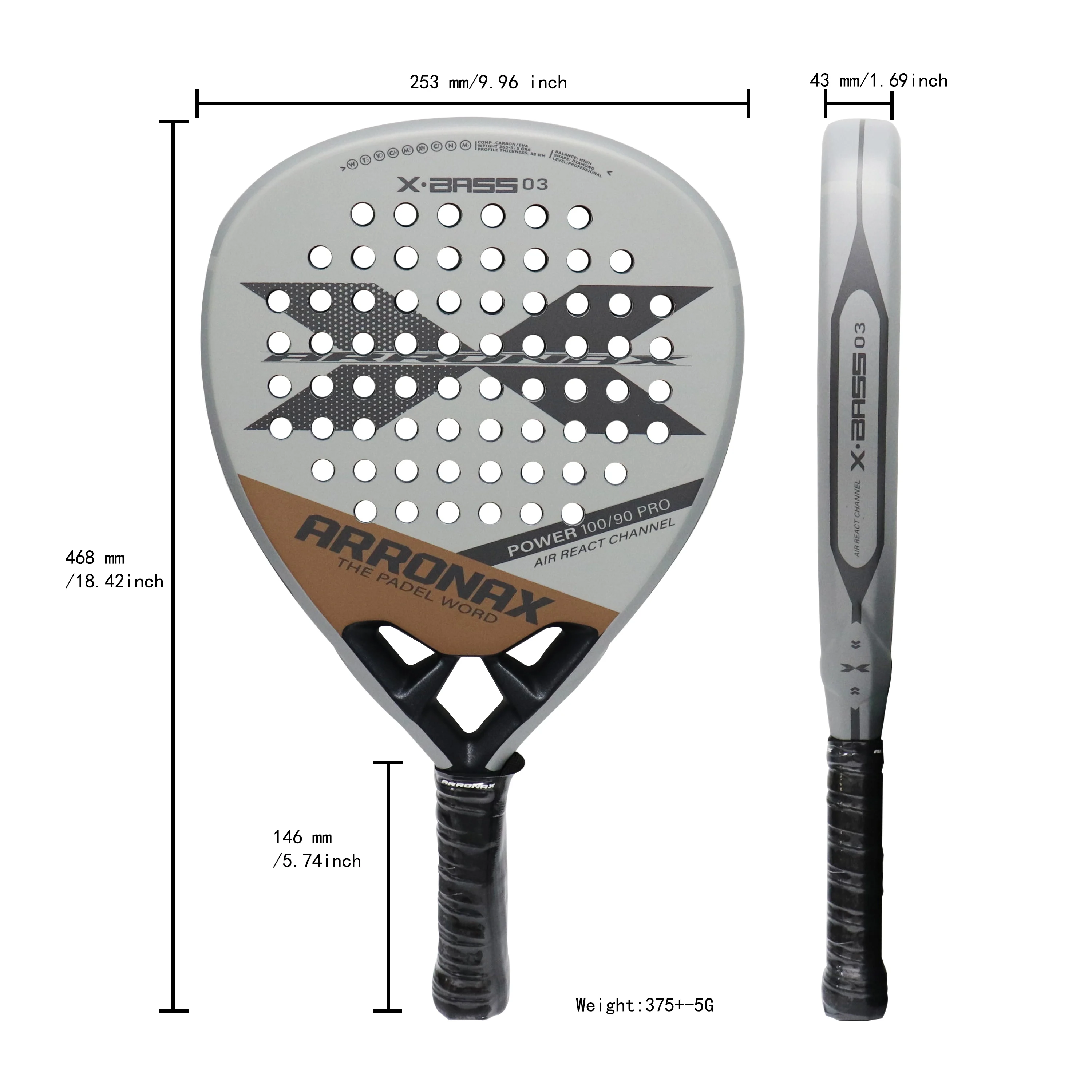 Padel Tennis Racket 18K Carbon Fiber with EVA SOFT Memory Paddle High Balance Power Surface for Men Women Training Accessories
