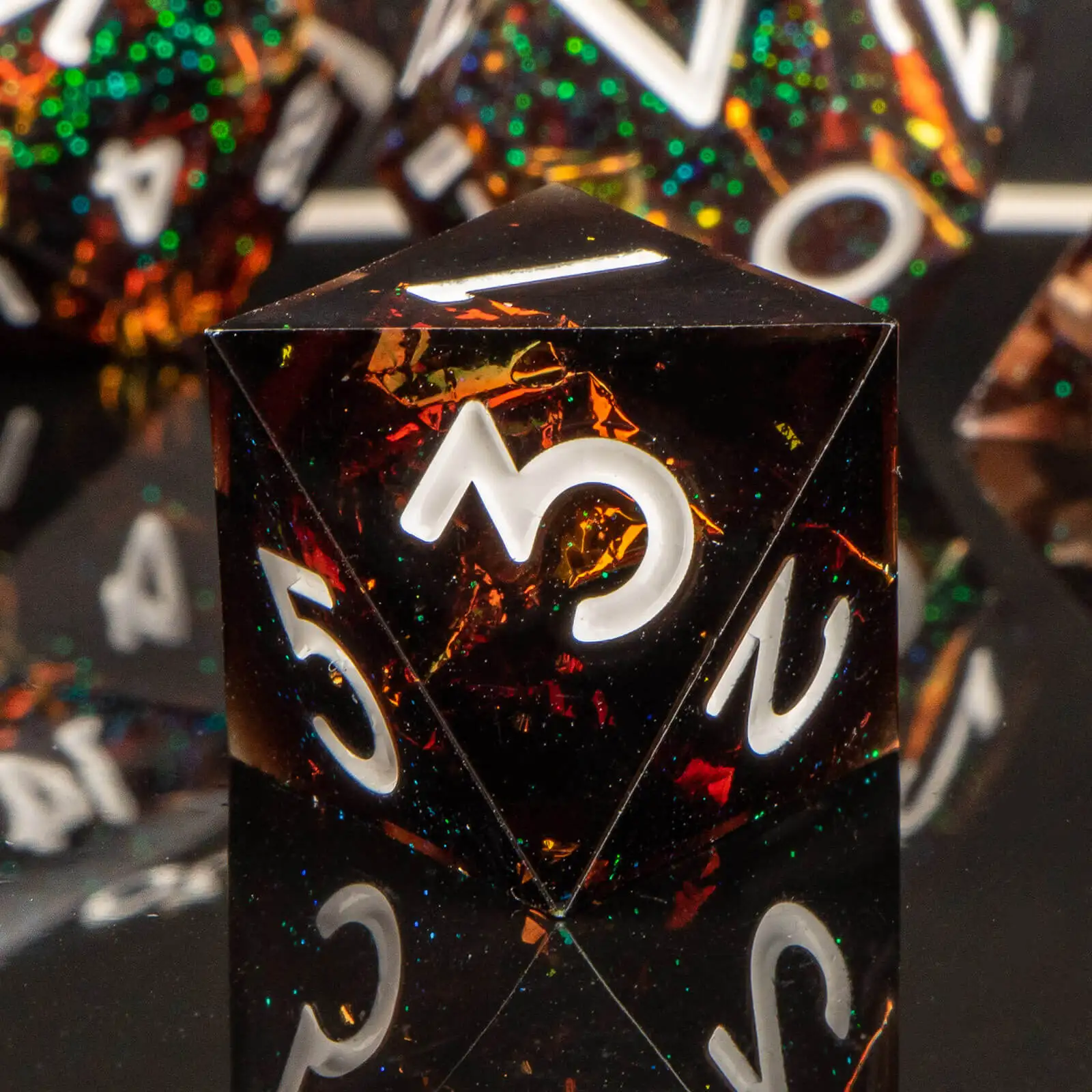 수지 샤프 에지 주사위 세트 DND, 수제 D 및 D 던전 및 드래곤 주사위, RPG 롤 플레잉 게임 D&D 주사위 D20 D12 D10 D8 D6 D4